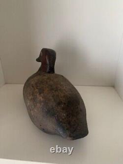 Hunting fishing folk art. Vintage wooden duck decoy call.