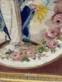 Immaculate Conception Virgin Mary Napoleon III Framed Embroidery 96X78 Beautiful Condition