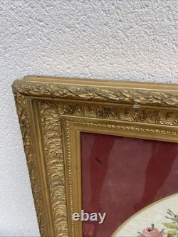 Immaculate Conception Virgin Mary Napoleon III Framed Embroidery 96X78 Beautiful Condition