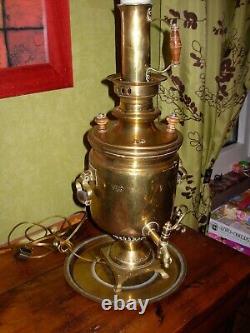 Imperial Russian Brass Stamped Samovar Awarded 19th Century H 45cm