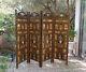 Indian Screen Rajasthan Painted And Hand Carved / Reversible