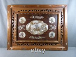 Indochina Wood Plateau with Pierced Design and Mother-of-Pearl Inlay, Late 19th Century