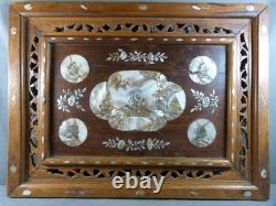 Indochina Wood Plateau with Pierced Design and Mother-of-Pearl Inlay, Late 19th Century