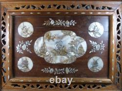 Indochina Wood Plateau with Pierced Design and Mother-of-Pearl Inlay, Late 19th Century