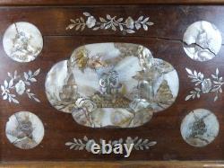 Indochina Wood Plateau with Pierced Design and Mother-of-Pearl Inlay, Late 19th Century