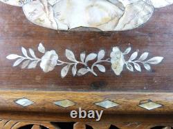 Indochina Wood Plateau with Pierced Design and Mother-of-Pearl Inlay, Late 19th Century