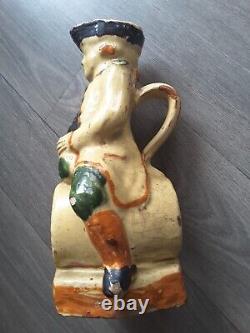 Jacquot Pichet Earthenware Polychrome Pitcher early 19th century