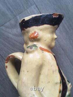 Jacquot Pichet Earthenware Polychrome Pitcher early 19th century