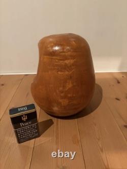 Japanese Daruma Doll in Carved Wood Decorative Folk Art Object