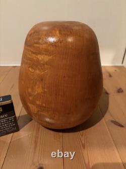Japanese Daruma Doll in Carved Wood Decorative Folk Art Object