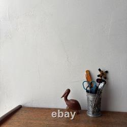 Japanese folk art object, carved wooden pelican bird sculpture