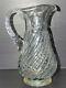 Large Cider Pitcher Glass Blown/molded Twisted Xviii Normandy Cider Jug