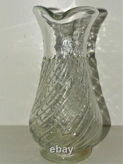 LARGE CIDER PITCHER GLASS Blown/Molded Twisted XVIII Normandy Cider Jug