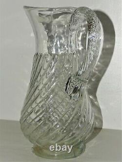 LARGE CIDER PITCHER GLASS Blown/Molded Twisted XVIII Normandy Cider Jug