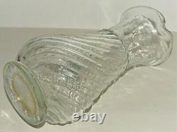 LARGE CIDER PITCHER GLASS Blown/Molded Twisted XVIII Normandy Cider Jug