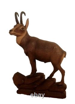 LARGE Carved Wooden Chamois Black Forest 53 cm