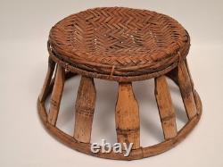 Laotian Bamboo and Rattan Stool / Laos, Early 1900s / Asian (Décoretout31)