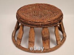 Laotian Bamboo and Rattan Stool / Laos, Early 1900s / Asian (Décoretout31)