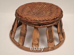 Laotian Bamboo and Rattan Stool / Laos, Early 1900s / Asian (Décoretout31)