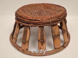 Laotian Bamboo and Rattan Stool / Laos, Early 1900s / Asian (Décoretout31)