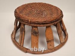 Laotian Bamboo and Rattan Stool / Laos, Early 1900s / Asian (Décoretout31)