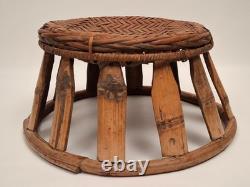 Laotian Bamboo and Rattan Stool / Laos, Early 1900s / Asian (Décoretout31)