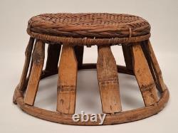 Laotian Bamboo and Rattan Stool / Laos, Early 1900s / Asian (Décoretout31)