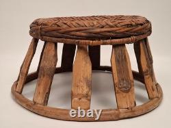 Laotian Bamboo and Rattan Stool / Laos, Early 1900s / Asian (Décoretout31)