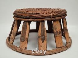 Laotian Bamboo and Rattan Stool / Laos, Early 1900s / Asian (Décoretout31)