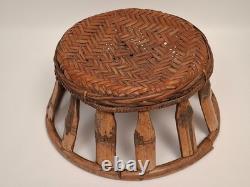 Laotian Bamboo and Rattan Stool / Laos, Early 1900s / Asian (Décoretout31)