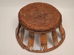 Laotian Bamboo and Rattan Stool / Laos, Early 1900s / Asian (Décoretout31)