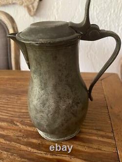 Large Baroque Pewter Pitcher