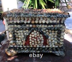 Large Box Antique Shell and Coral Decor Box