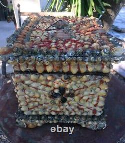 Large Box Antique Shell and Coral Decor Box