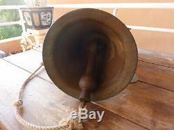 Large Bronze Bell, 10 KG Marking, With Its Stirrup, Xix, Nice Sound, H30cm