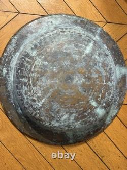 Large Copper Basin Indochina 19th Century THO Symbol/Peach Blossoms