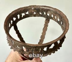 Large Four-Spout Forged Iron Tallow Lamp, High Period