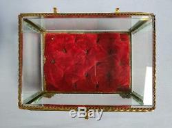 Large Gift Box Globe Bridal Napiii Glasses Beveled Jewelery Box