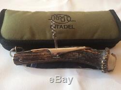 Large Hunting Knife Jacques Mongin 2 Pieces Antler Crown