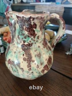 Large Jug / Pitcher, Glazed Terracotta Provençal, Antique 18th Century