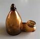 Large Orange Blown Glass Bird Bath, 19th Century