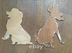 Large Painted Wooden Sign Forain Walt Disney 1970 Popular Lady and the Tramp