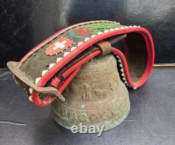 Large Swiss Bronze Bell Blondeau La Chaux-de-Fonds Antique Bell, D. 20 cm