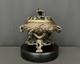 Large Bronze Incense Burner Asia Openwork Floral Decoration