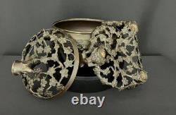 Large bronze incense burner Asia Openwork plant decoration