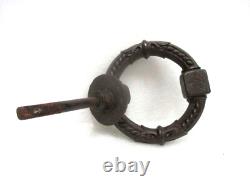 Large knocker, castle door hammer, metal signed C F