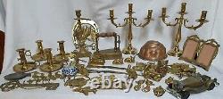 Large lot of antique bronze, copper, brass, and porcelain items