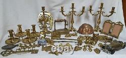 Large lot of antique bronze, copper, brass, and porcelain items