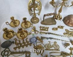 Large lot of antique bronze, copper, brass, and porcelain items