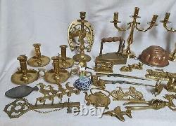 Large lot of antique bronze, copper, brass, and porcelain items